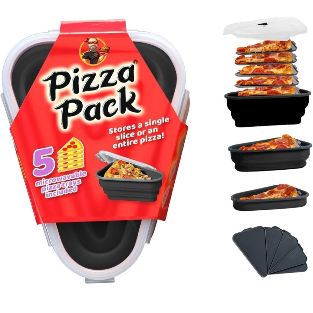Pizza‎ Pack Collapsible Reusable Pizza Slice Storage Container Microwave Safe
